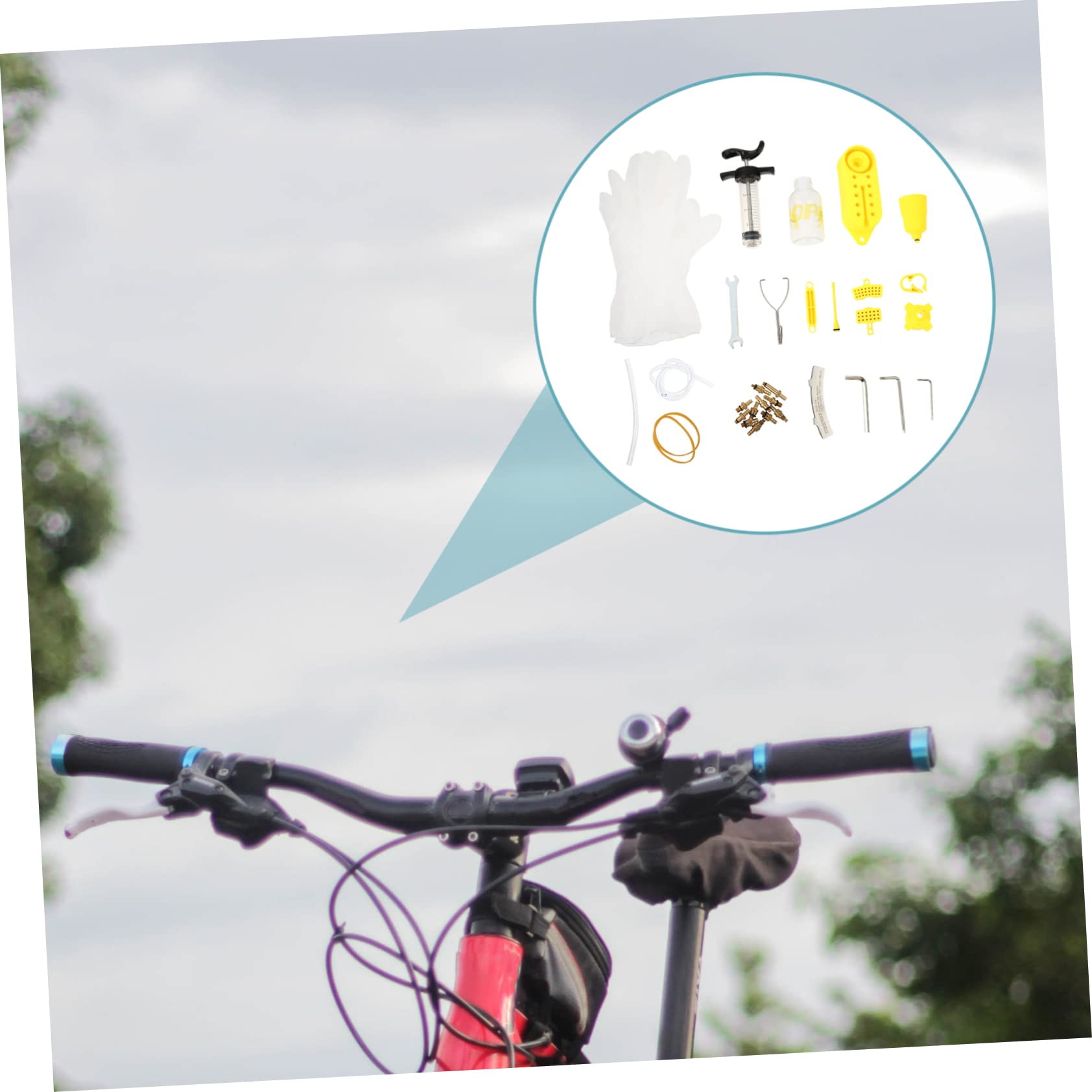 Abaodam 2 Sätze Professionelles Hydraulisches Scheibenbrems Entlüftungsset für Mountainbikes Werkzeug mit Metallanschlüssen für Fahrradbremssystemen