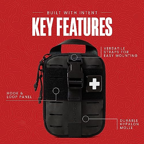Image of My Medic Sidekick - Camping Hiking and Backpacking First Aid Kit - 70 Items - HSA and FSA Eligible - Small Ifak Great for Travel or Motorcycle - Portable Emergency Kit - Black