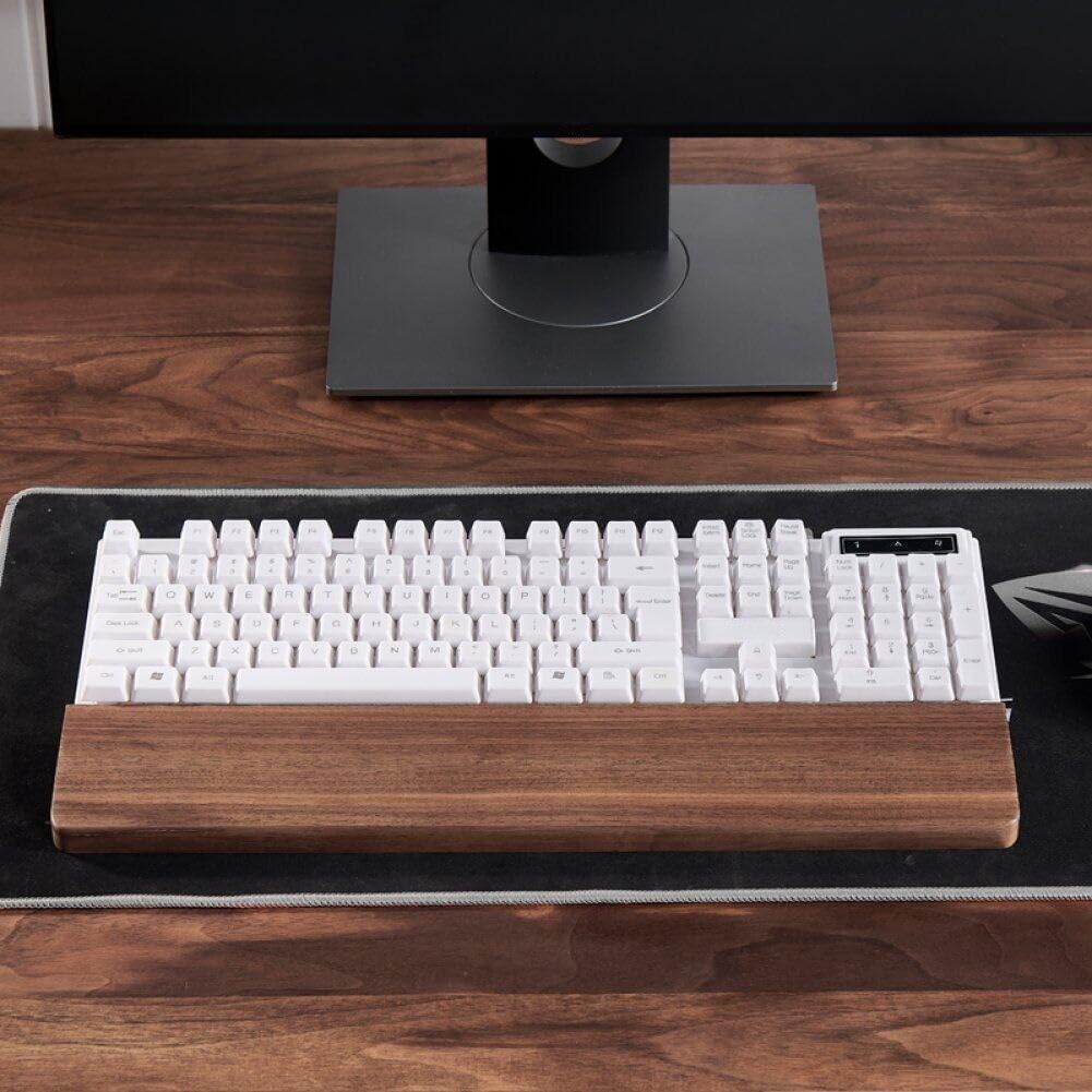 Poggiapolsi per Tastiera in Legno, Supporto per Poggiapolsi in Legno, Supporto per Poggiapolsi, Poggiapolsi Ergonomico E Confortevole per Tastiera Gioco per Ufficio Domestico