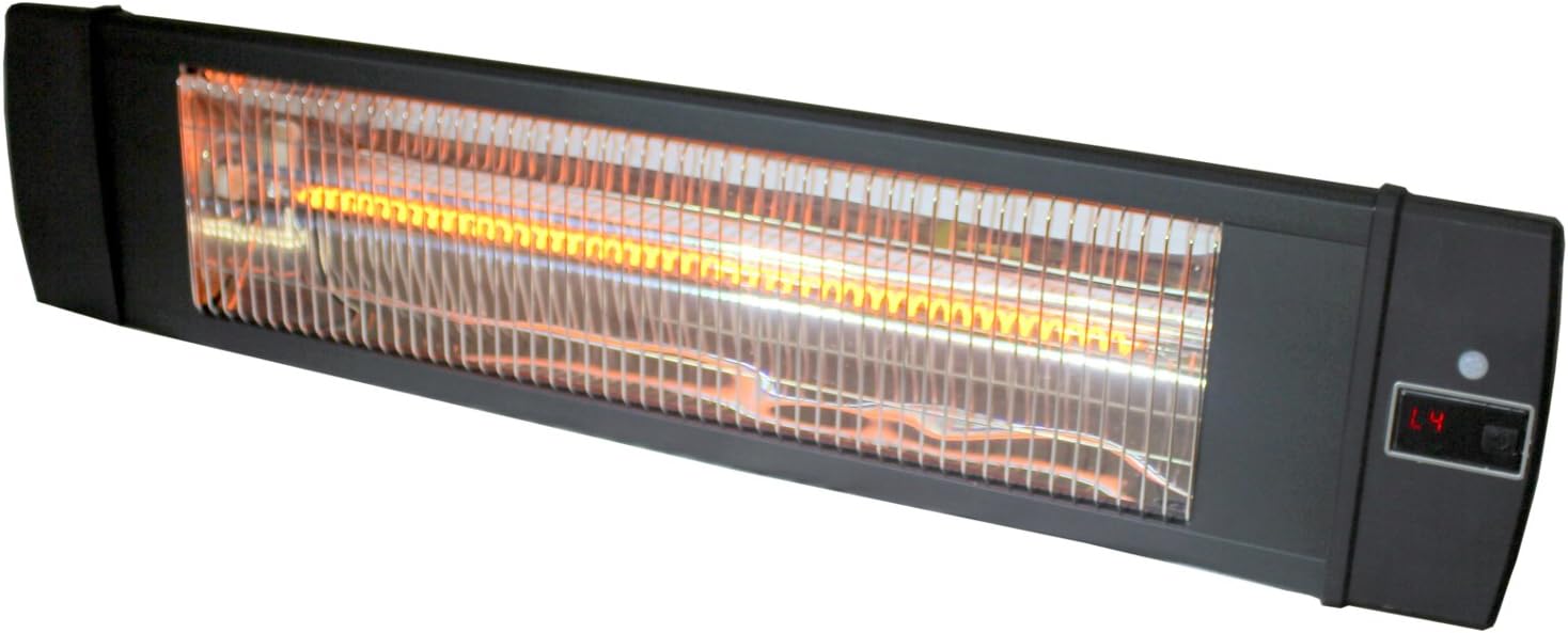 Versonel 1500 Watts Wall or Ceiling Mount Carbon Infrared Indoor Outdoor Heater with Remote Patio Deck Garage VSLWMH200