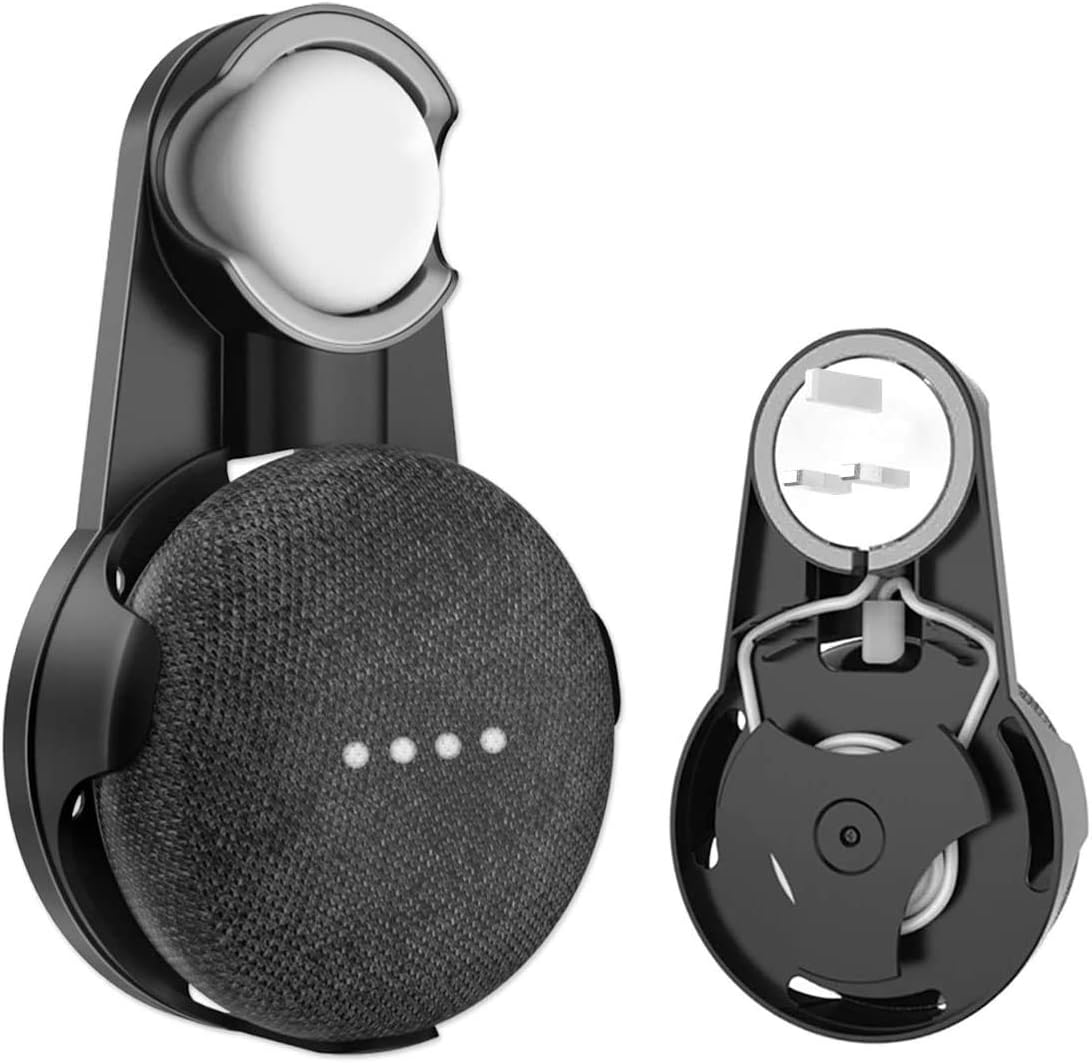 SPORTLINK Wall Mount for Google Nest Mini (2nd Gen), Outlet Hanger Compatible with Google Home Mini (1st Generation), Compact Holder Case Plug Hides The Original Long Cord (Grey)