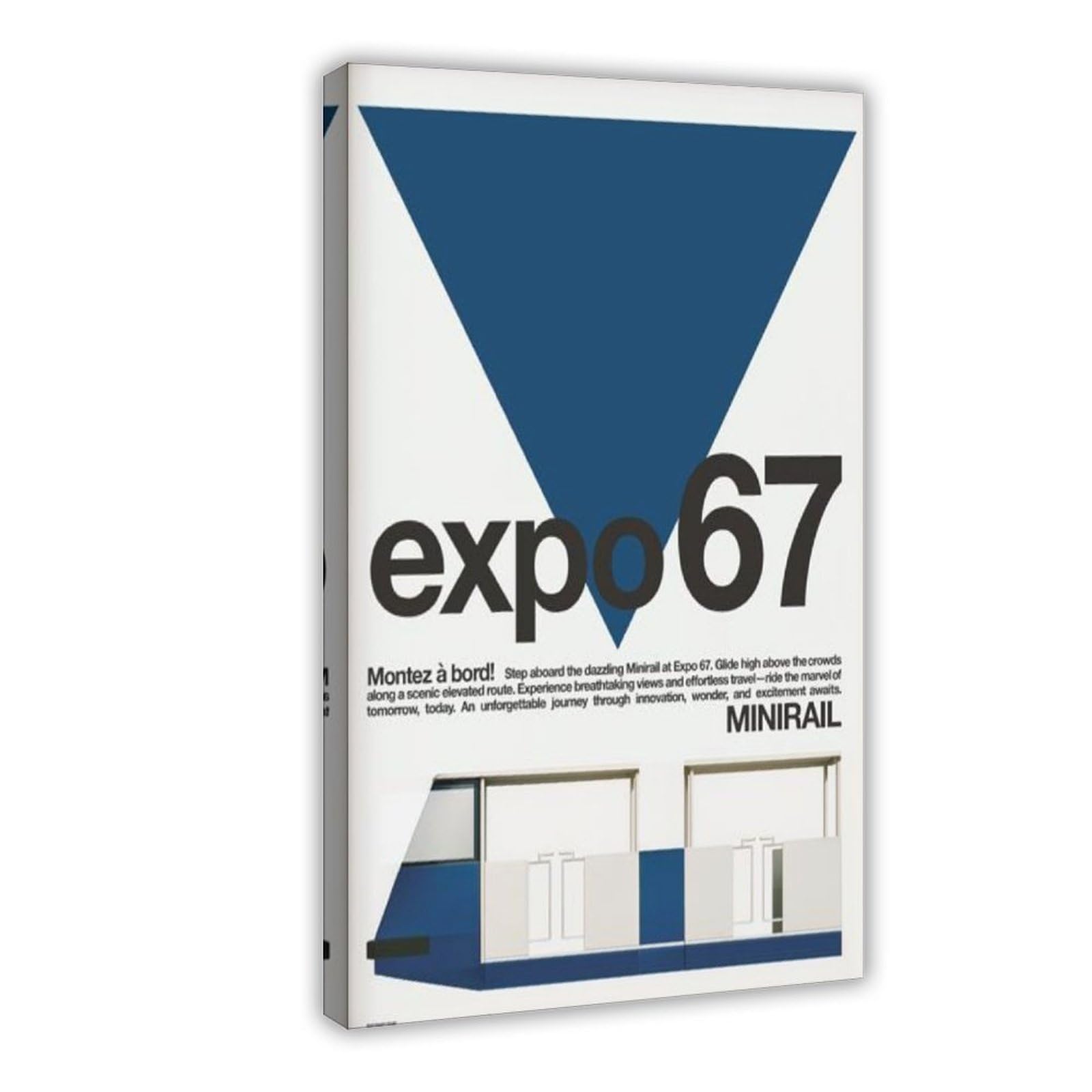 GJtyRFH Expo 67 Minirail Montreal Canada Mid Century Modern Typography Funicular Cable Canvas Wall Art Posters And Prints Room Aesthetic Bedroom Office Decor 24" L X 36" W