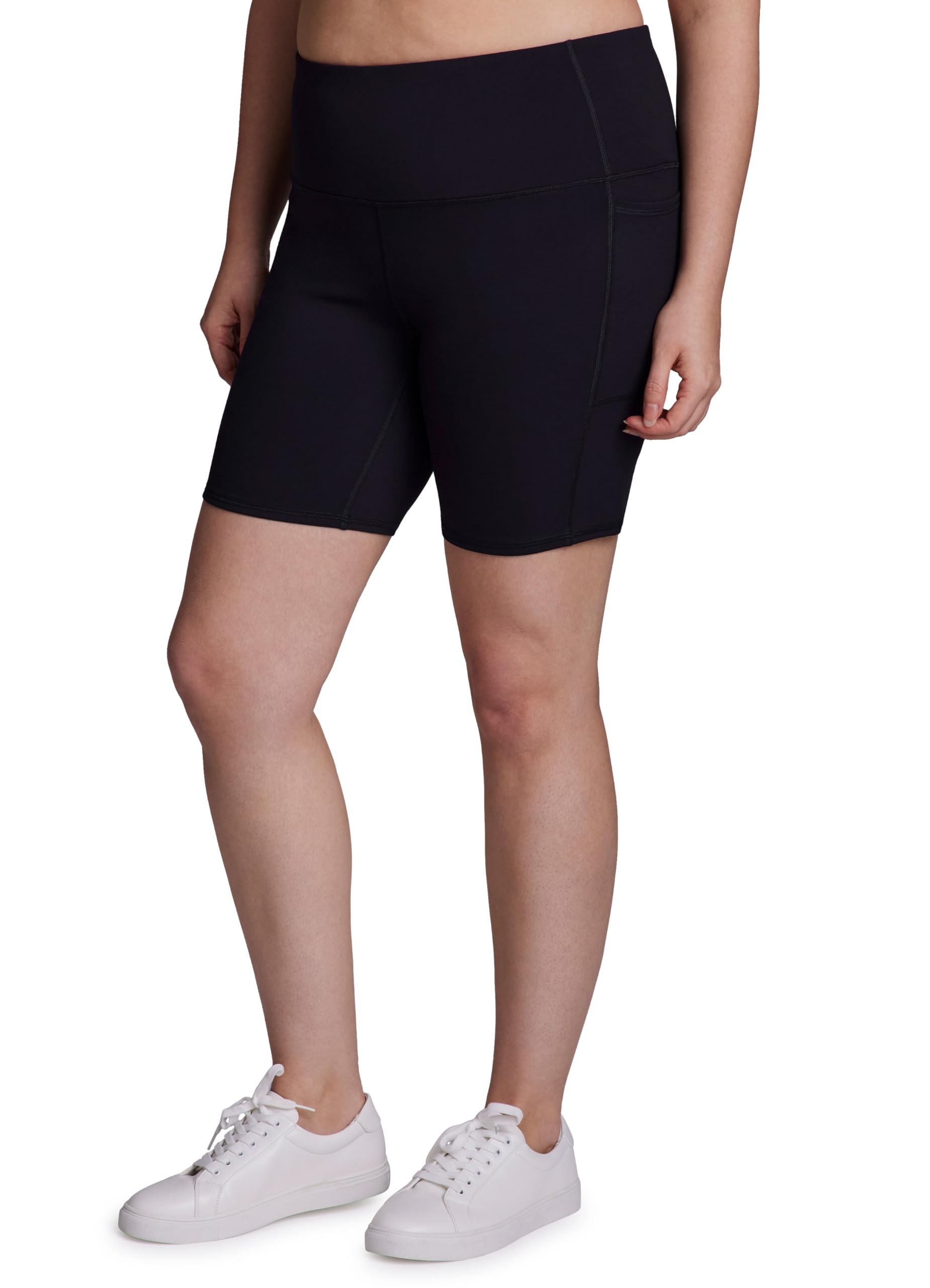 RBX Active Womens Plus Size Fashion Bike Shorts Athletic High Waisted Workout Yoga Biker Short with Pockets