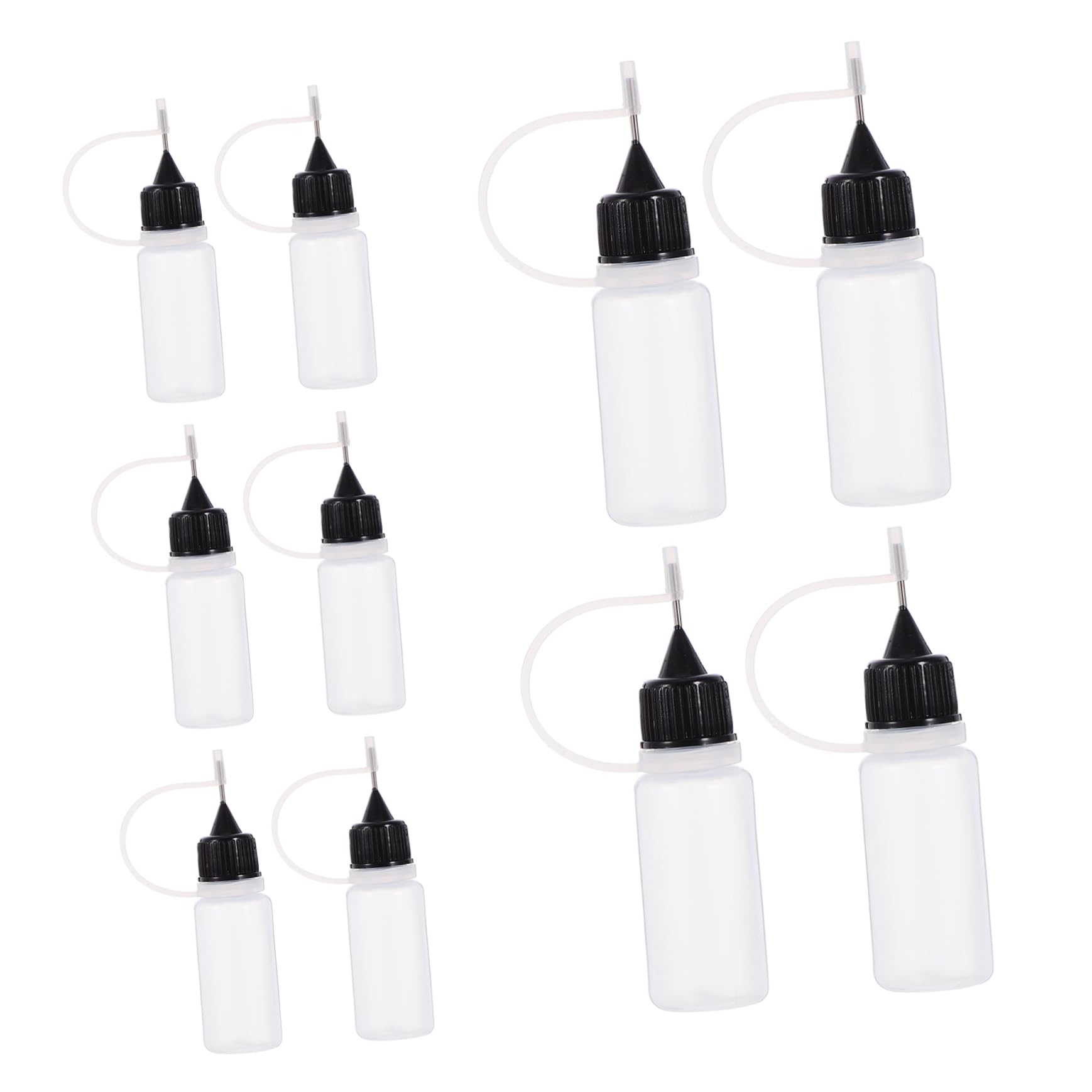 SOLUSTRE Refillable Plastic Squeeze Bottles Lids Applicator Bottles for Glue Lubricant Dispensing