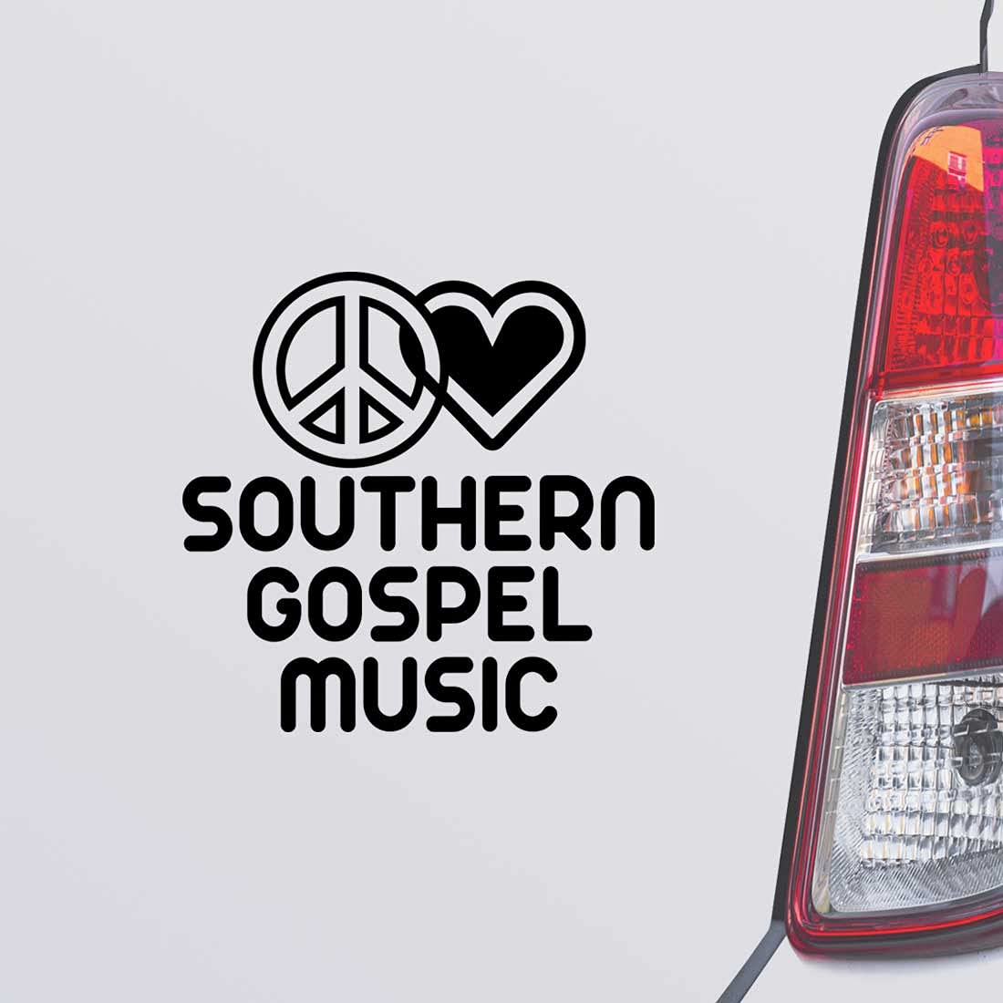 Custom Brother - Peace Love Southern Gospel Music Black Color Car Laptop Wall Bumper Decal Sticker, DesL40