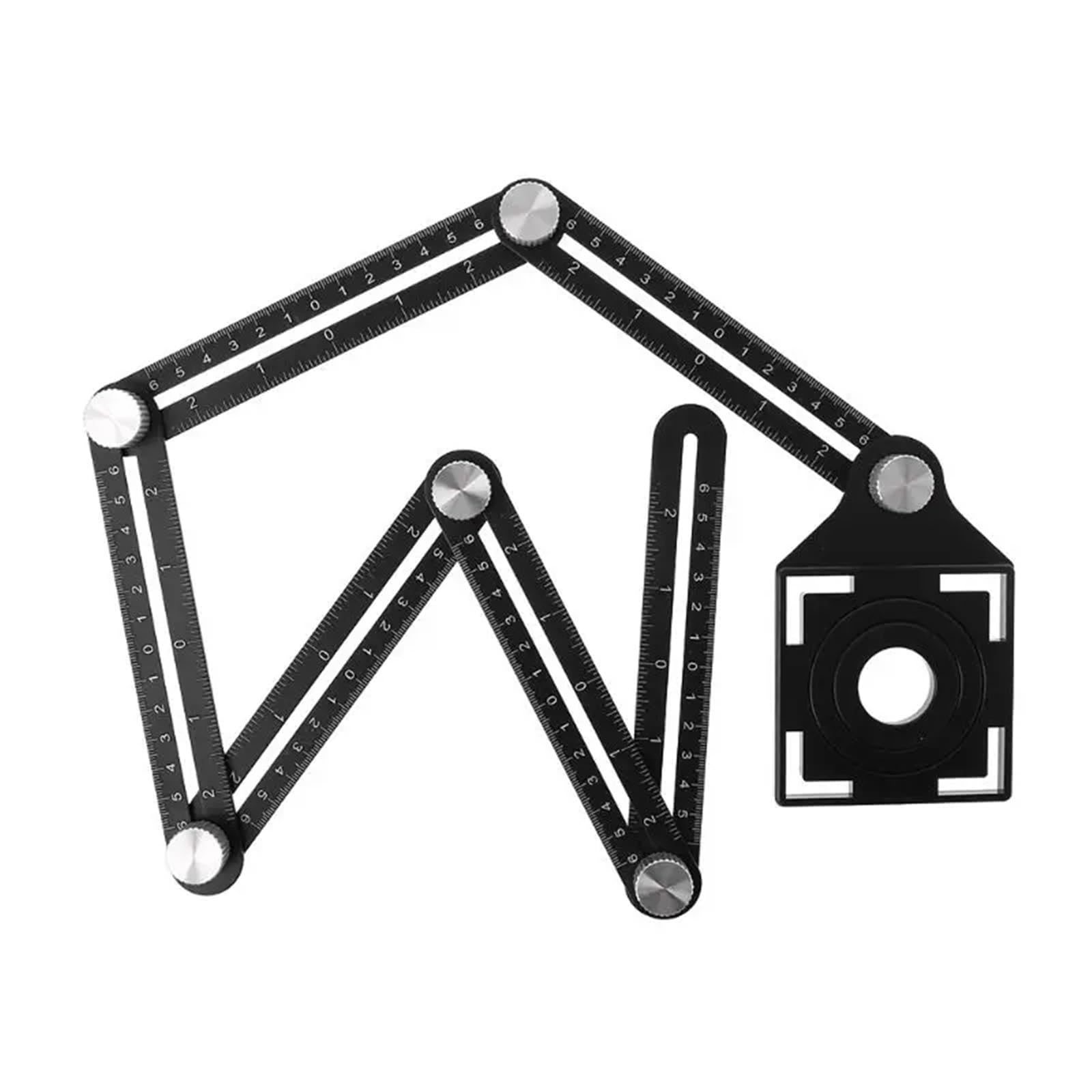 Multi Angle Measuring Ruler Folding Ruler Tile Hole Positioning Multi Template Angle Rulers for w/Drill Guide