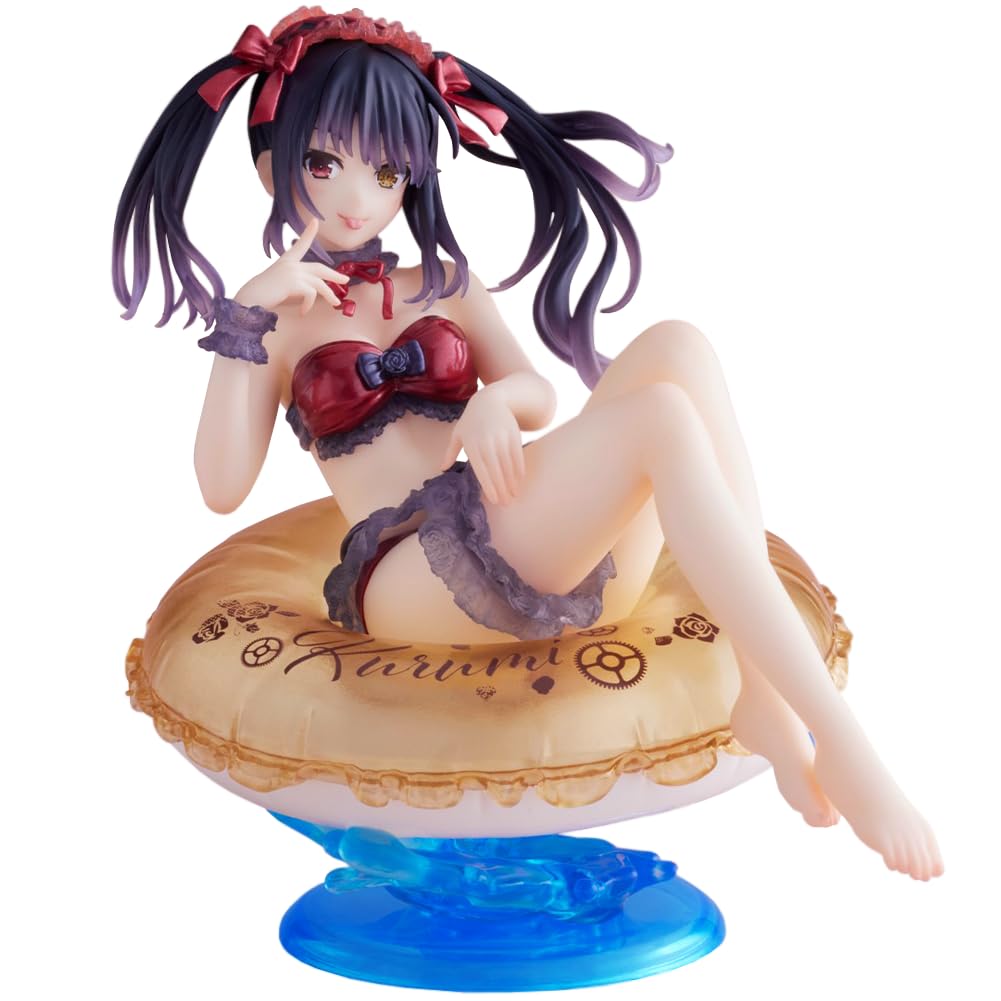 Zhongkaihua Anime Figure DATE A LIVE Tokisaki Kurumi Figure Swimsuit Anime Figure Sitting Position PVC Statue 10cm Collectible Model Ornaments