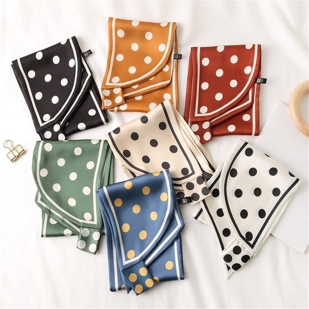 Bufanda de Mujer Bufanda Cuadrada Estampado de Corbata de Pelo Pañuelo de Seda Satinada Pañuelo de Cabeza para Mujer Bufanda de Seda de Tira Larga pequeña (B 15 * 70CM)