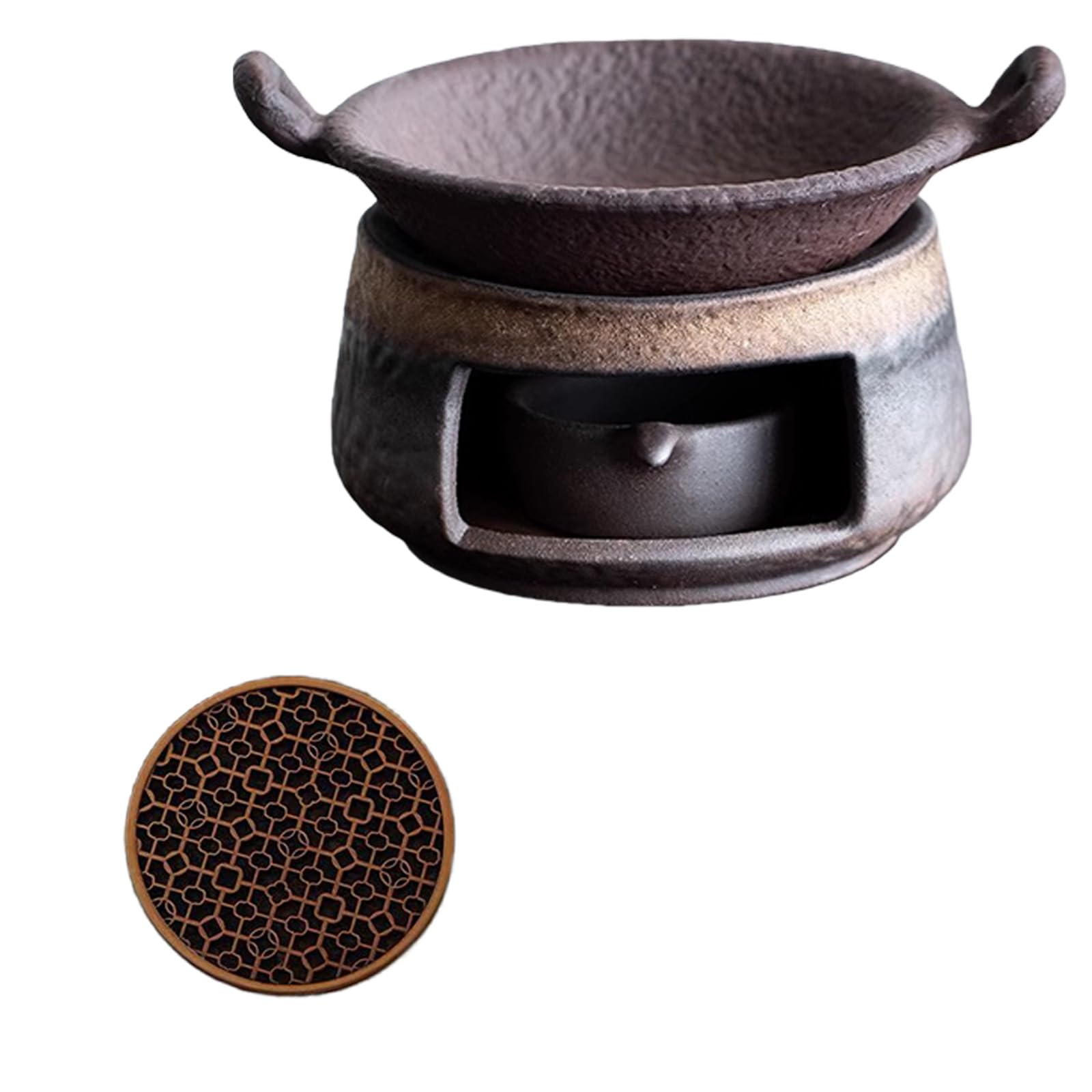 Qusinfc Ceramic Multipurpose Teas Stove Warmer Scented Melter and Teapot Heater with Tealight Holder for Relaxation Use Teas Warmer Stove
