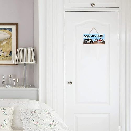 Miniatura 2 de Letrero de puerta de bebé para cuarto de bebé, letrero personalizado para puerta de camiones monstruos, letrero personalizado para habitación de