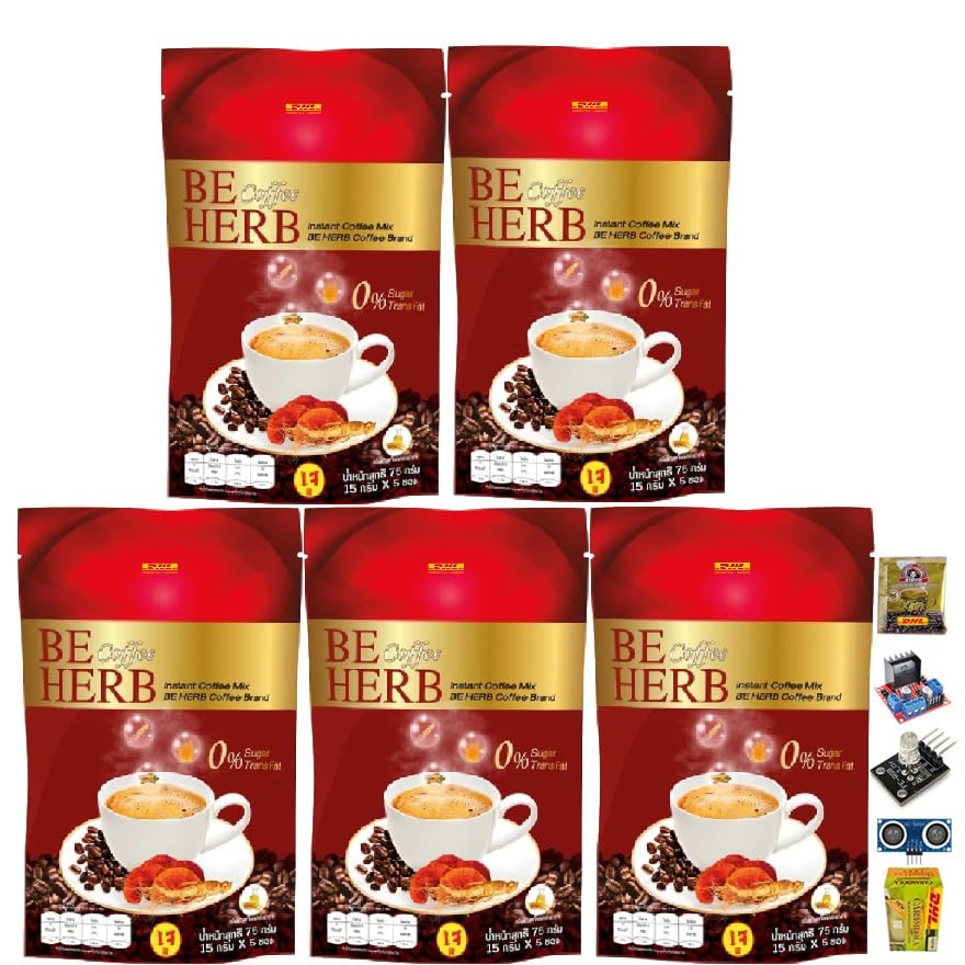 BeHerbCoffee Instant Coffee Mix Healthy 18 in 1 Vegan Snack Roasted Delicious Mellow Intense 75 grams (5 Sachets) (of 5) By Beautygoodshop [Get Free For You Beauty Gifts] image 5