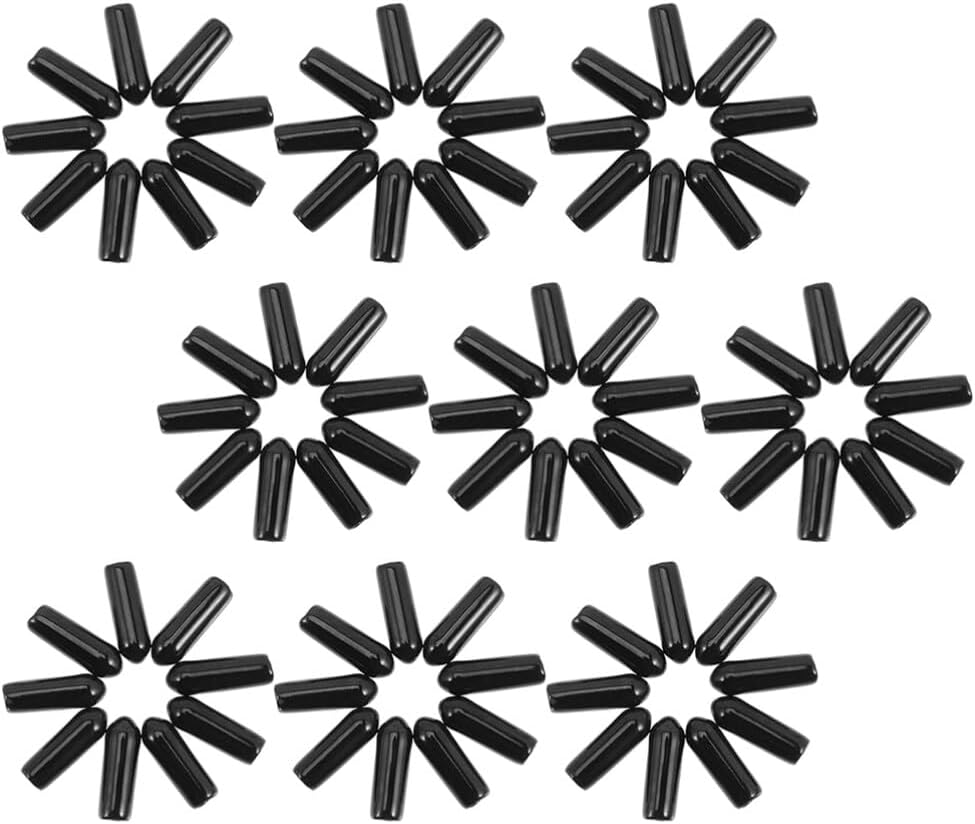 Hemoton 300 Pieces Pegboard Hook Tip, 5mm Black Pegboard Hook Rubber Tips, Flexible