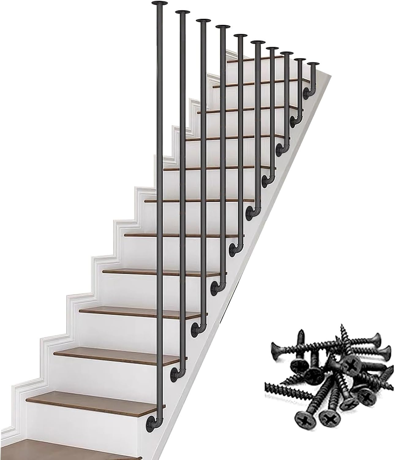 Garde-corps d'escalier en métal noir 85cm | Épuration moderne et finitions premium