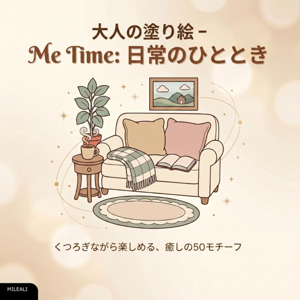 大人の塗り絵 – Me Time: 日常のひととき: くつろぎながら楽しめる、癒しの50モチーフ