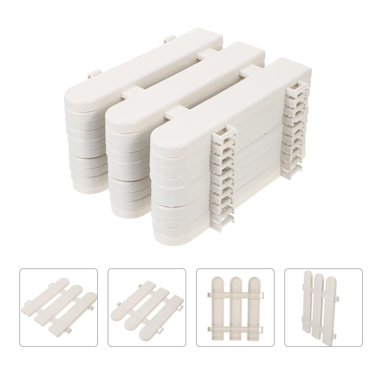 HANABASS Plastic White Picket Fence 10Pcs Decorative Garden Fence Panels 7.9X6.7 Inch for Pathway Edging Yard and Party Outdoor Decoration - Image 2