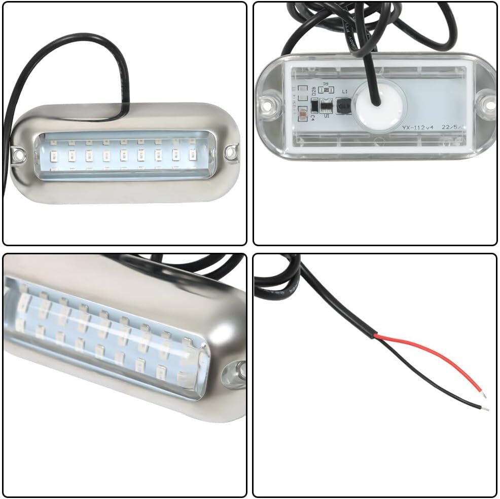 Fit For MarineTransom Light Underwater Lamp 27 LED Boat Lights Blue KUS543693