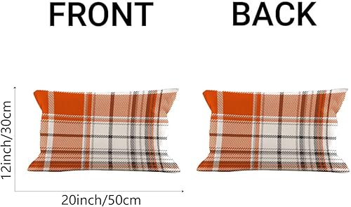 Miniatura 6 de AOFANGGO Juego de 2 fundas de almohada decorativas de otoño de 12 x 20 pulgadas, fundas de cojín de lino sintético, granja, Acción de Gracias,