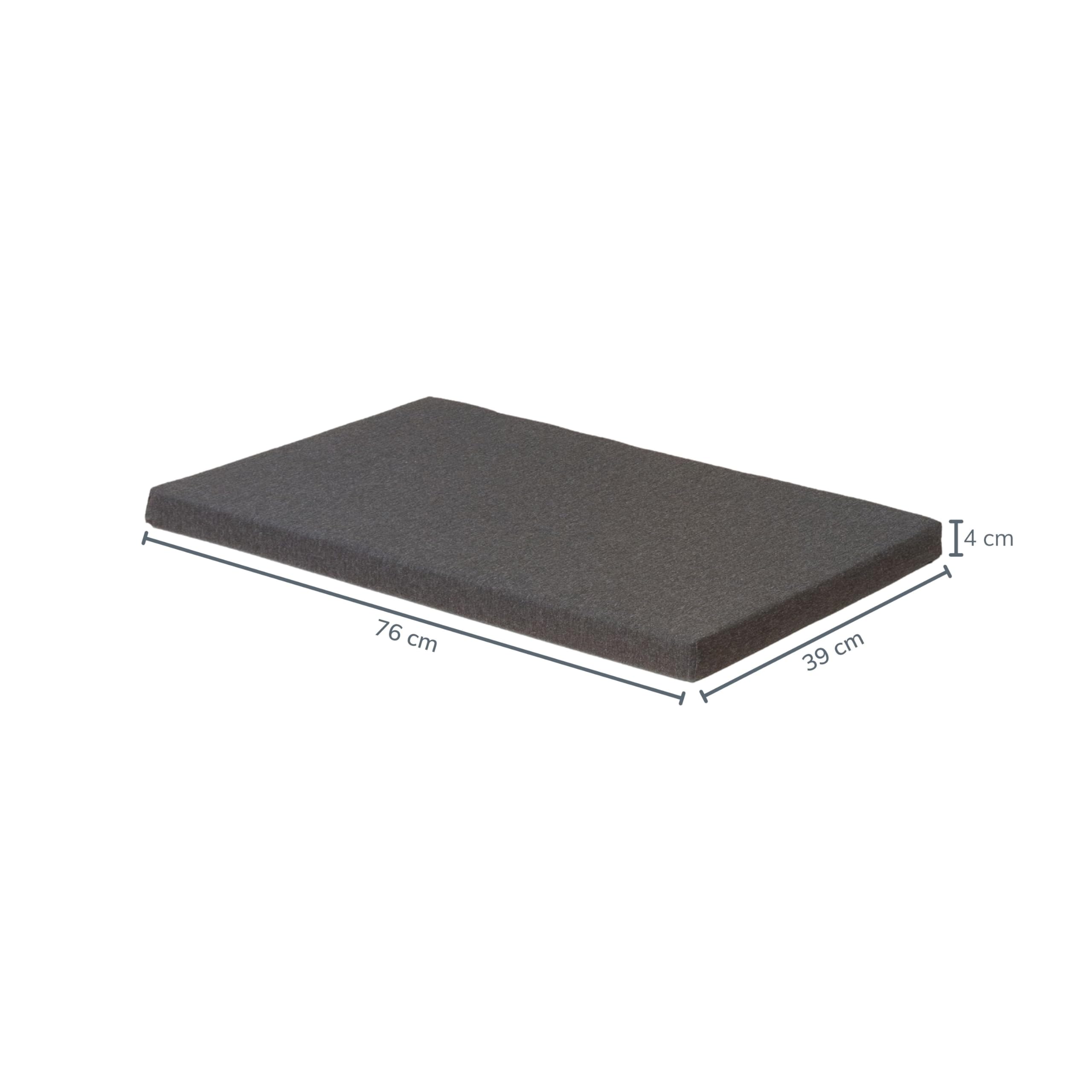 Kallax Regal Sitzauflage 76 x 39 x 4 cm Sitzpolster Sitzbank-Auflage Sitzkissen/Auflage für Sideboard als Sitzbank/unempfindlicher Bezug/Farbe GRAU ANTHRAZIT