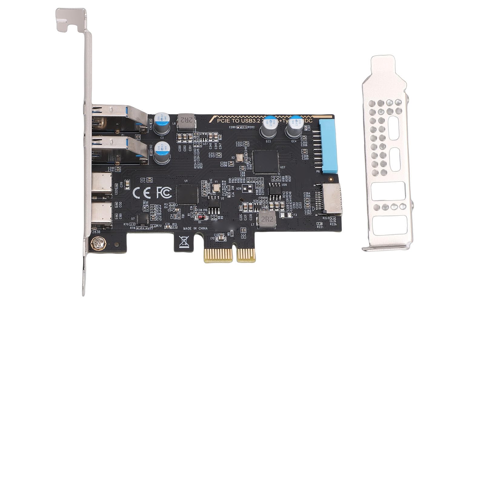 GOWENIC Scheda di Espansione PCIe USB 3.0 con 2 Porte Type C per PC Desktop