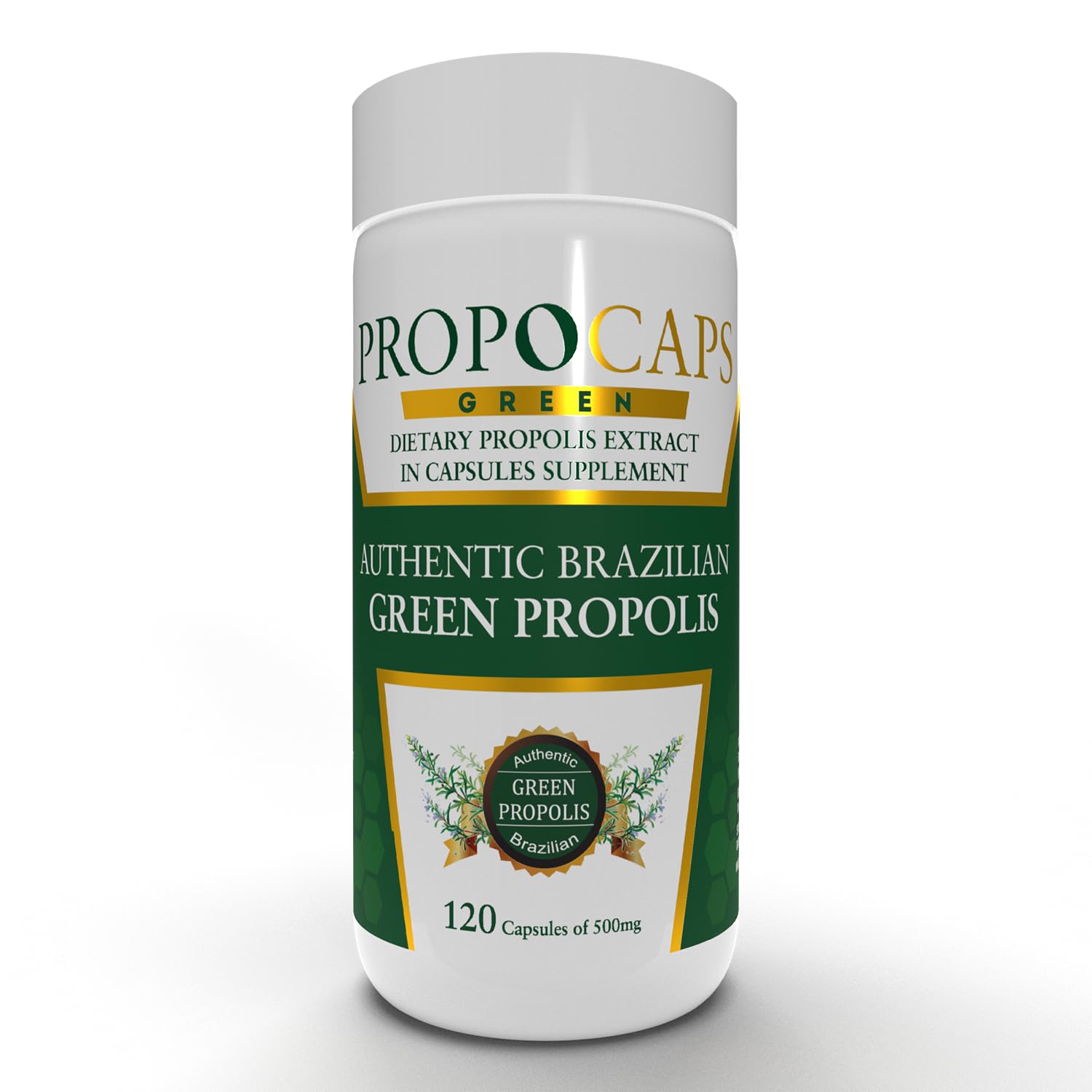 Beelife Green Propolis Capsules- 100% Green Propolis and Bee Pollen Capsule Supplement- Propolis Extract, Authentic Brazilian - Certified ISO 22000, Kosher (120 Capsules)