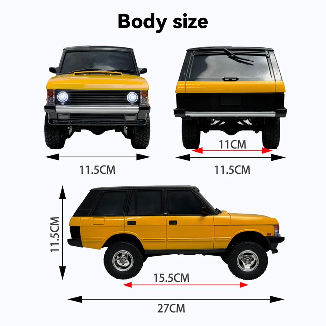 RC Draft Crawlers, escala 1/18 2.4G 3CH 4WD modelo de coche RC todoterreno con faros abatibles, regalo de coche de hobby para adultos (versión RTR)