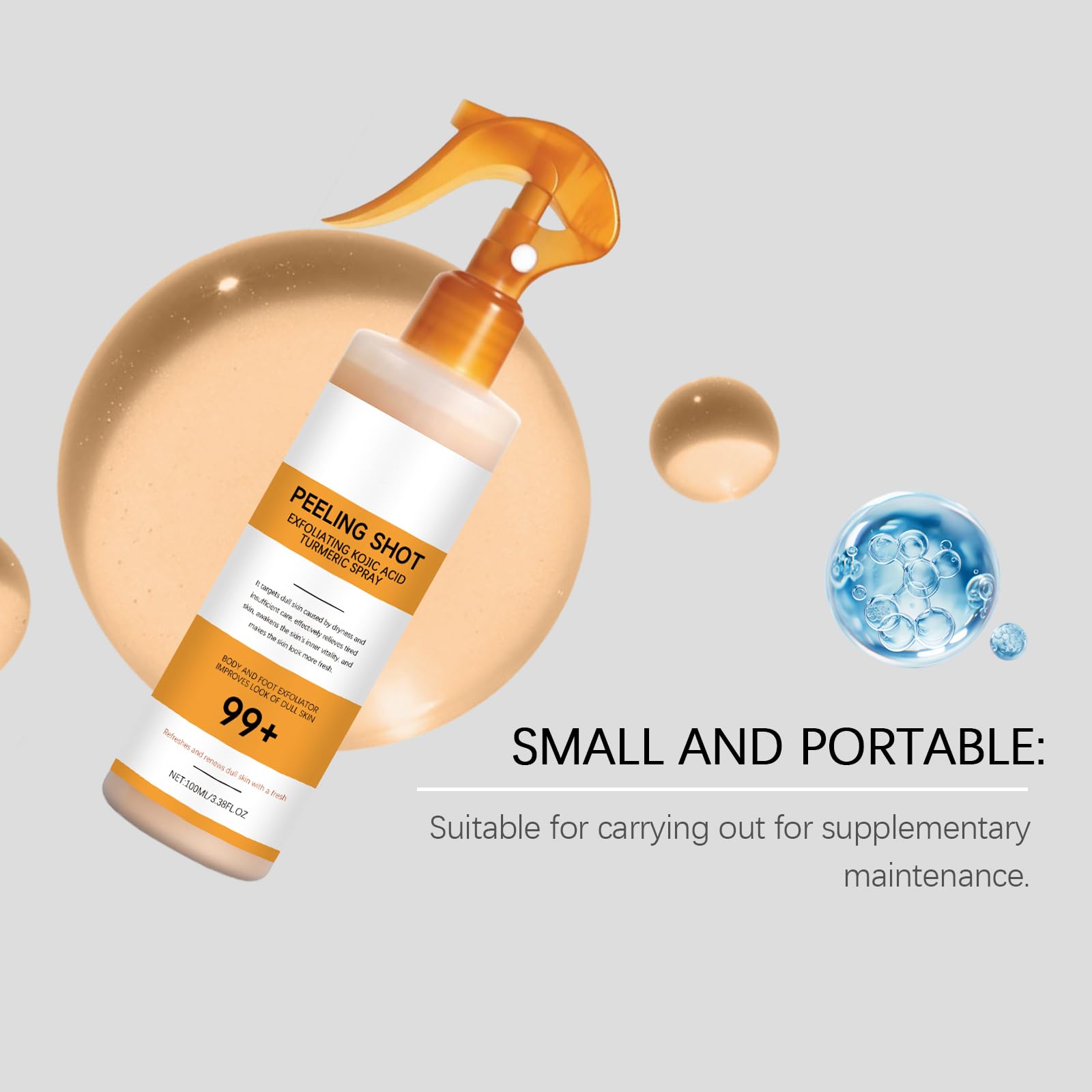 Body Keratin Care - Spray esfoliante con curcuma, trattamento del corpo con retinolo, attenua l'iperpigmentazione e illumina la carnagione, tutti i tipi di pelle (6 pezzi)