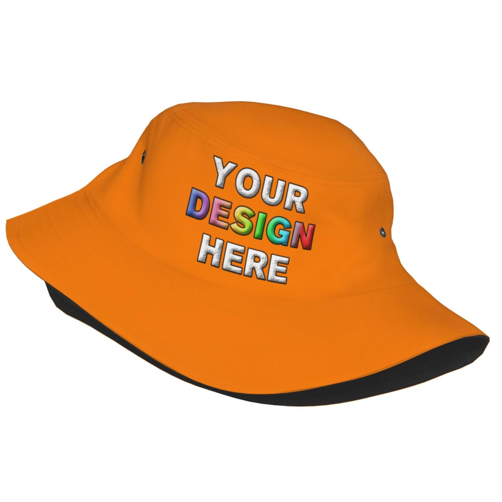 Custom Bucket Cap Design Your Own Custom Trucker Hats Add Logo Text Photo Personalized Hat Customize Baseball Cap Orange Bucket Hats