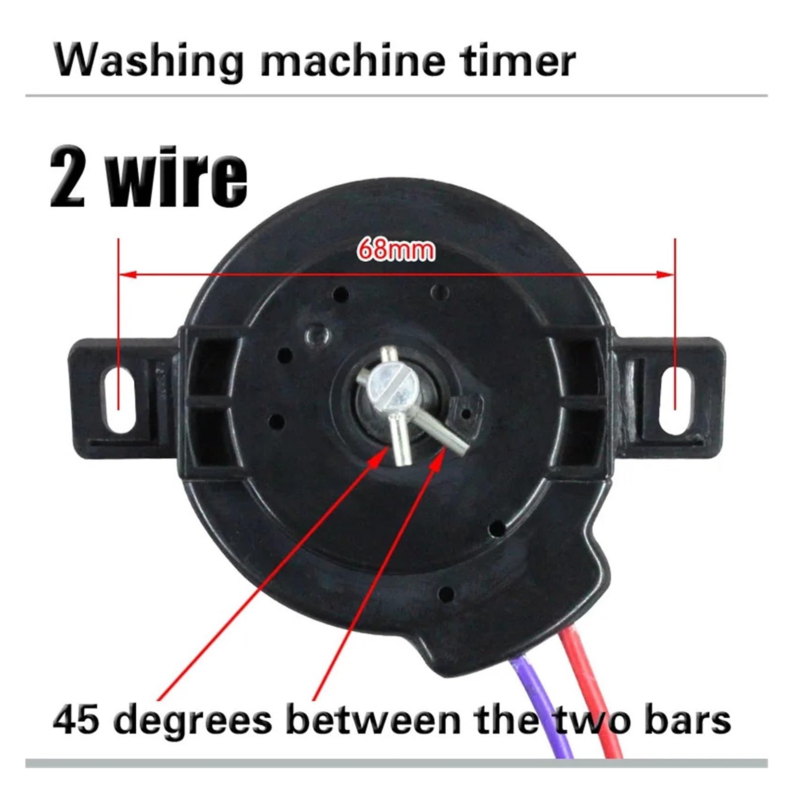 Minuterie D'essorage for Machine À Laver, 2 Lignes, Oreille Inclinée À 45 Degrés, Minuterie D'essorage De 5 Minutes, Raccords De Remplacement for Machine À Laver, Interrupteur De Régulation