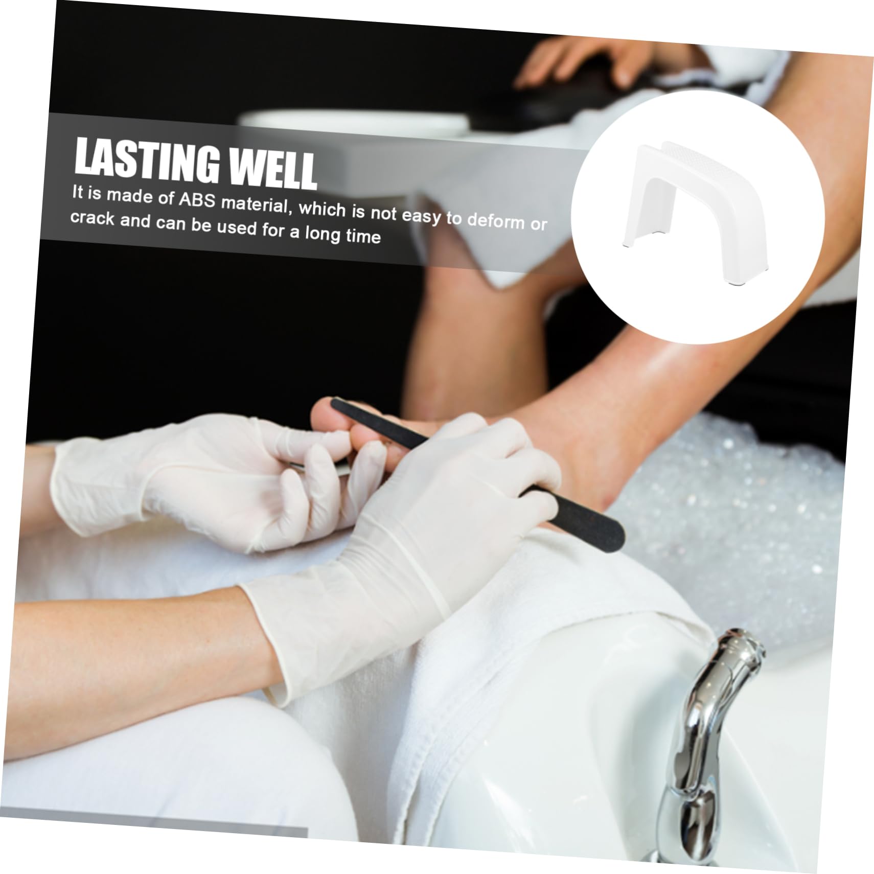 BESTYASH Sgabello per Pedicure ABS Antiscivolo Poggiapiedi Doccia Supporto Piedi Salone Domestico