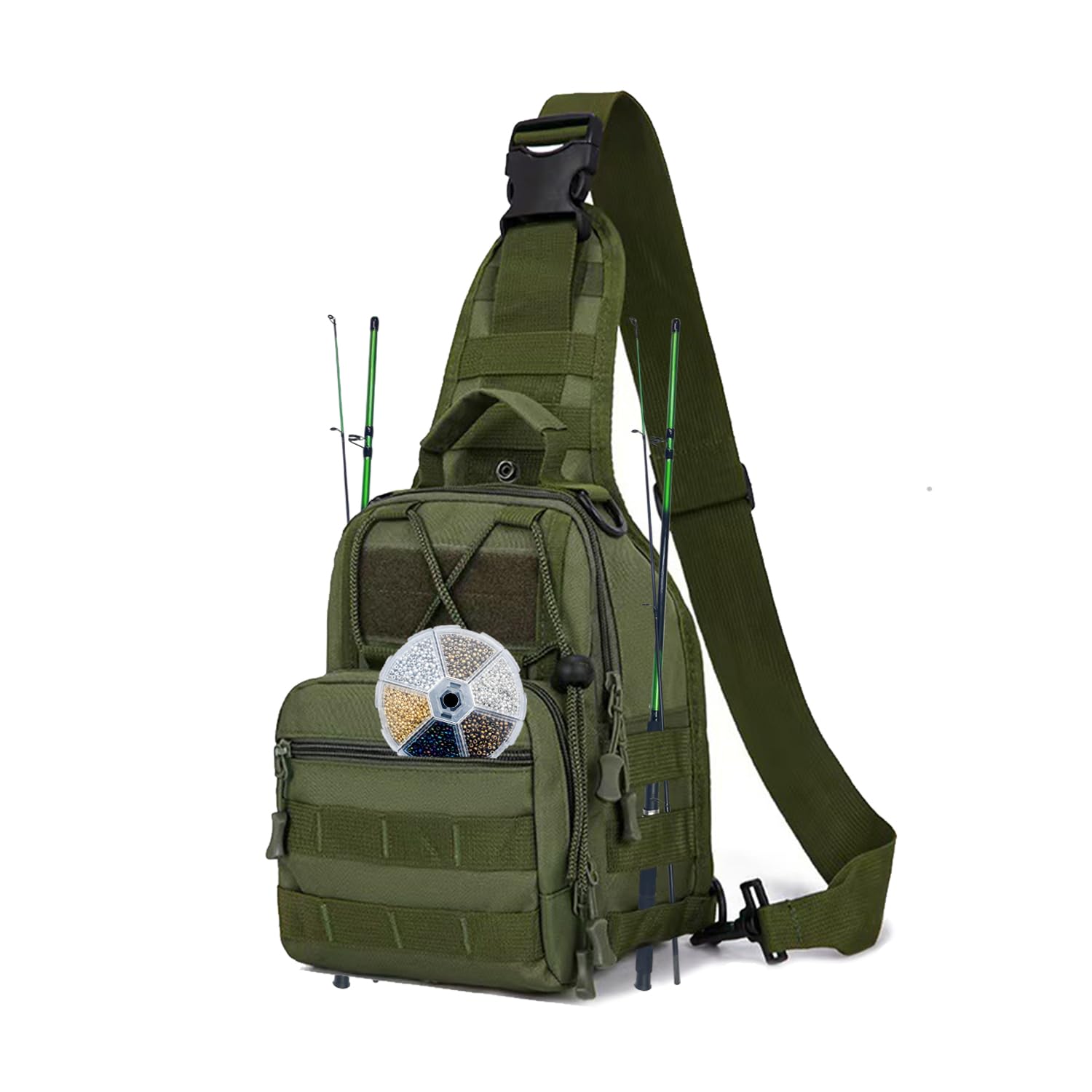 Lightweight Fishing Tackle Backpack Professional Water-Resistant All-in-One Rod Holder & Gear Storage