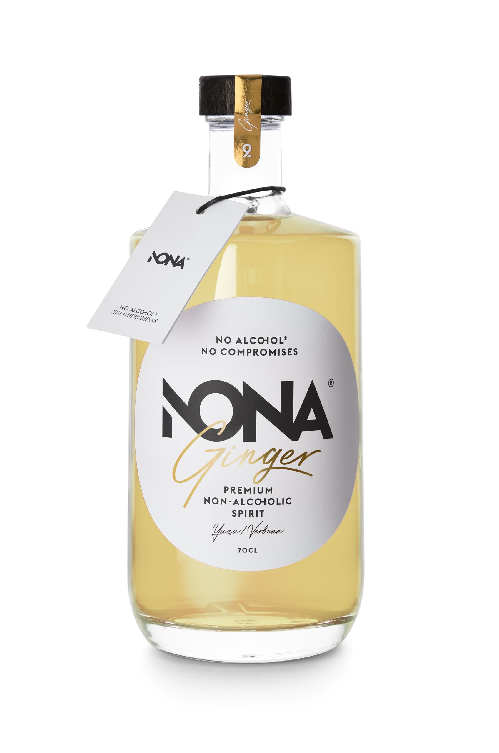 NONA Ginger | Alkoholfreie Gingerspirituose mit 12 Botanicals | Mit Ingwer, Kurkuma, Yuzu & Verbena | Pikant & erfrischend | Für nicht-alkoholische Cocktails | 0% vol | 700ml Einzelflasche