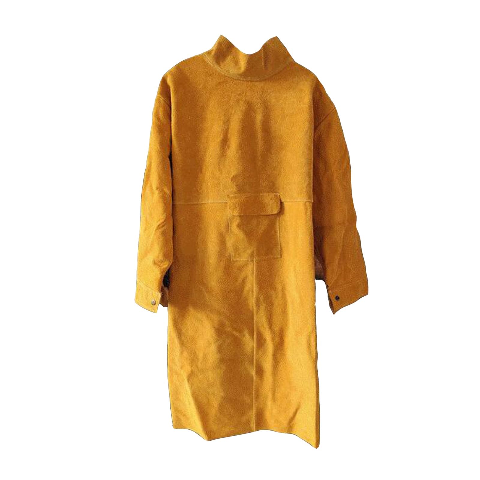 Vêtements de Soudage en Cuir Tablier de Soudage avec Manche Manteau de Soudure Résistant À la Chaleur et À la Flamme pour Hommes et Femmes