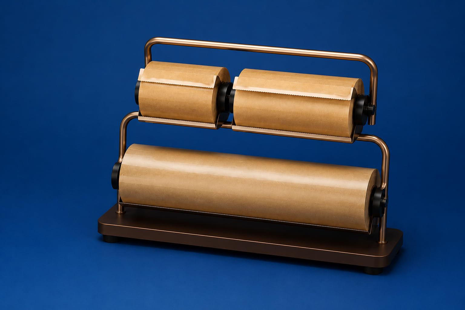 Portarrollos Papel Mostrador Triple para bobinas de 15-31 y 62 cm Dispensador Doble de Papel Kraft y Film