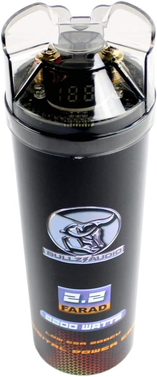 (2) BULLZ AUDIO 2200W 12V BCAP 2.2 Digital Car Power Farad Capacitors | BCAP2.2