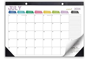 Monthly Calendar Desk 2024-2025 | Organizing, Planning, Colorful 18-Months