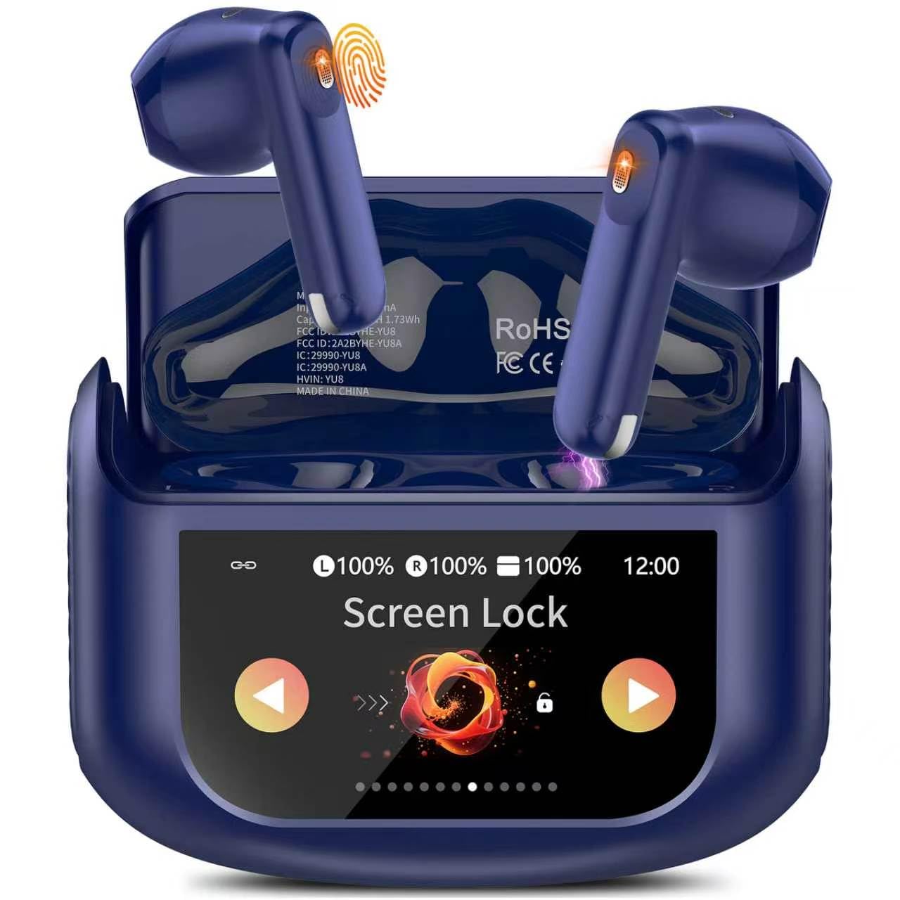 Photo 1 of Wireless Earbuds, Bluetooth 5.4 Headphones with Multifunctional Touch Screen, 48H Bass Stereo Ear Buds with ANC/ENC Noise Cancelling/Transparency Mode, IPX7 Earphones with 5 EQ Modes, Sky Blue
