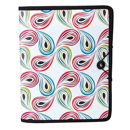DocIt Organizer 8-Pocket Folder, Designer Feathers Collection, Asst. Colors, Multi-Pocket Expanding Folder, Perfect for School, Home & Office, Holds 200 Letter-Sized Sheets (00935-FT)