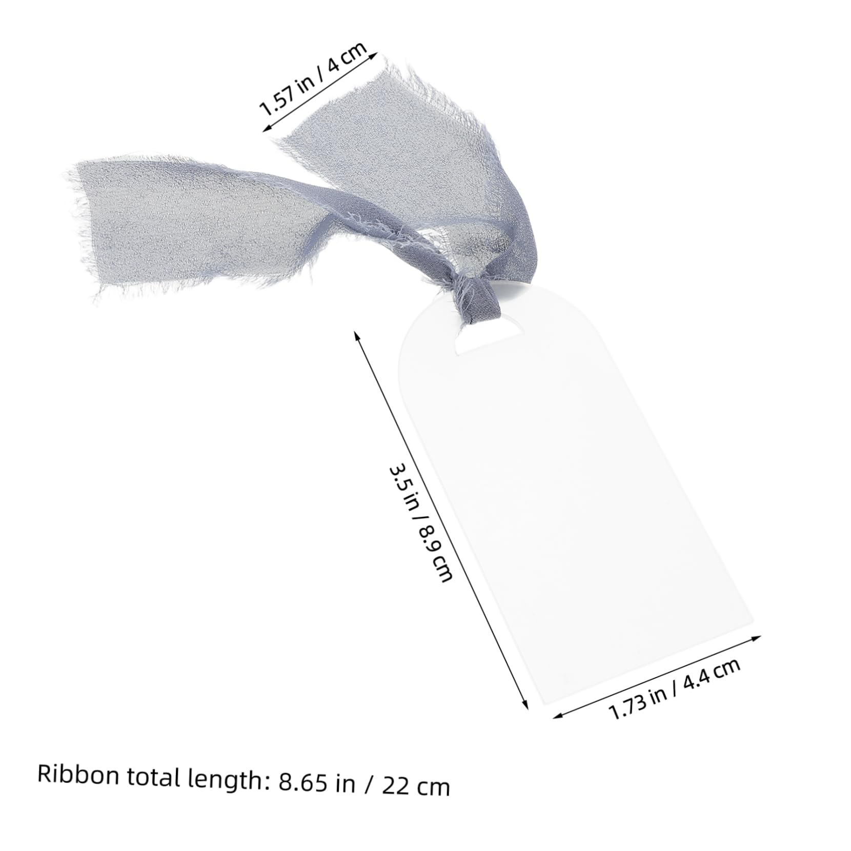 50 Blanke Acryl Tischkarten in Bogenform für Hochzeiten | Inklusive Band, 50 Stück, für Empfang und Sitzordnung bei Besonderen Anlässen