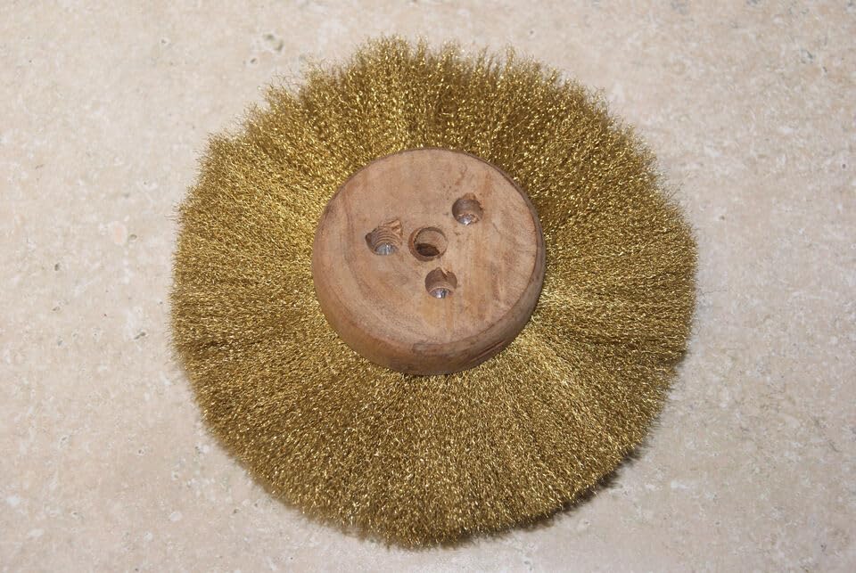 Generic Tools and Replacement for Clock. Brass Brush for Buffing Wheel Wood Center 6 INCHES New Clock Tools