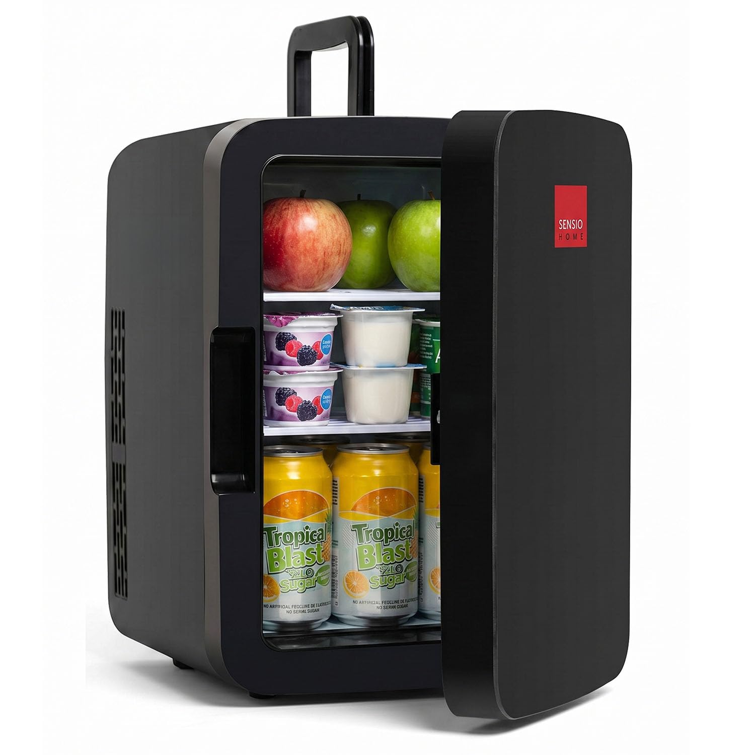 SENSIOHOME 2-in-1 10L Mini Kühlschrank, mit Kühl- und Heizen funktion, 12 Volt und 230 Volt, Autos, Schlafzimmer, Büros, Zelten, Kosmetik, AC DC (Schwarz)