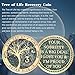 LParkin 3 Year Sobriety Coin, Tree of Life Sobriety Coin, AA Medallion, Sobriety Gifts for Women and Men, Sober Anniversary Token, Alcoholics Anonymous Medallion