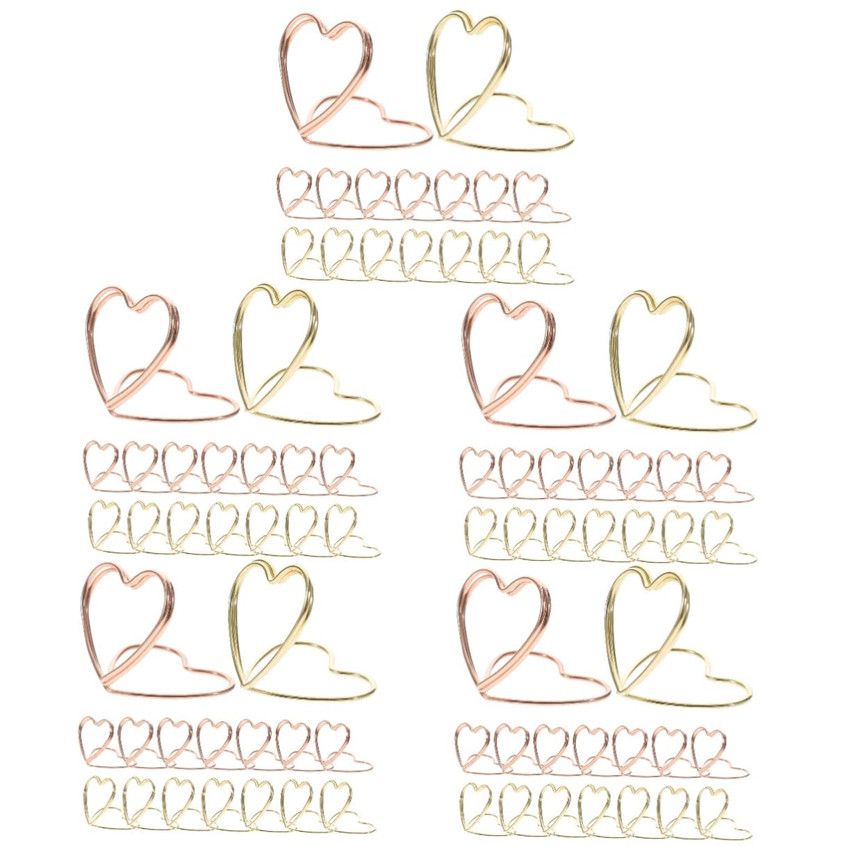 120 Pezzi Fermagli Ufficio Clip per Documenti Resistenti e Decorative per e Cartellini Rosa e Oro