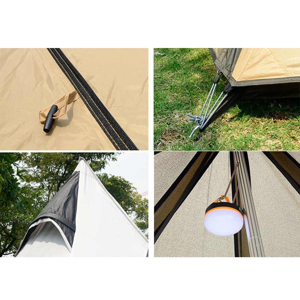 namiot, 4-osobowy namiot na kemping piramida namiot tipi na zewnątrz przenośny dwuwarstwowy indyjski namiot tipi na zewnątrz rodzinny namiot turystyczny jurta(White)