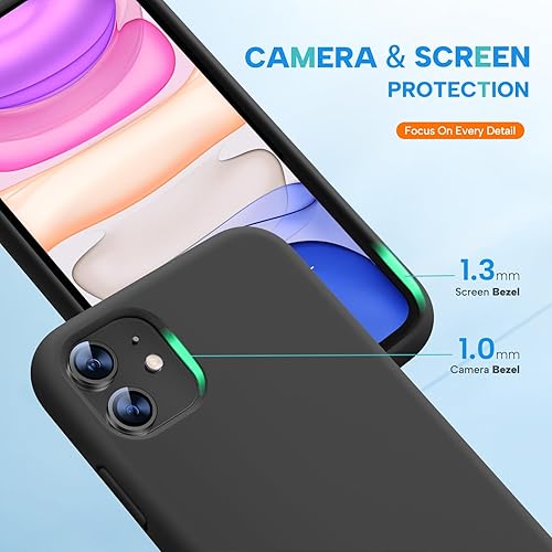 Miniatura 6 de Miracase - Funda diseñada para iPhone 11 con protector de pantalla, funda de goma de silicona líquida, protección total contra caídas y a prueba