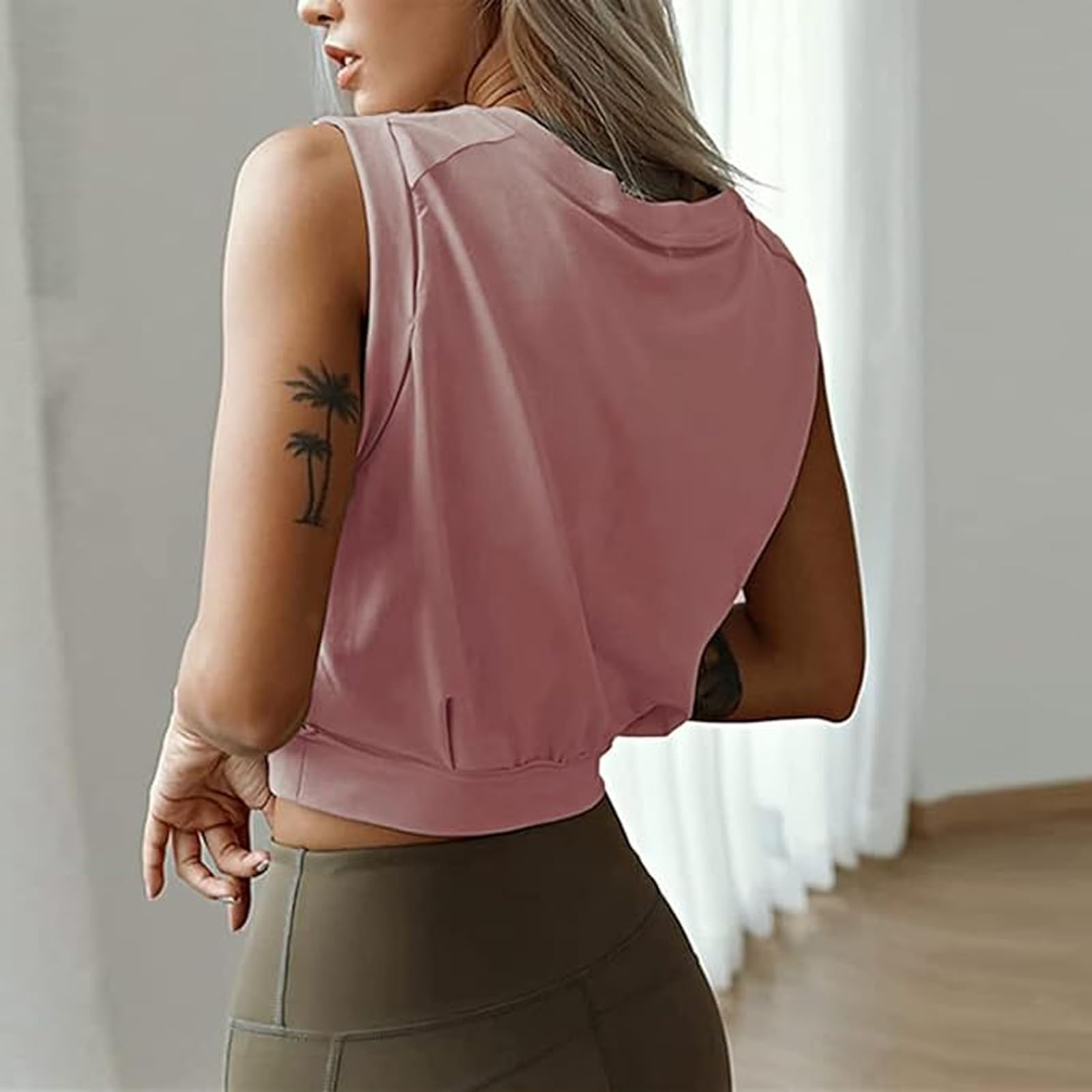 Sportowa koszulka bez rękawów dla kobiet fitness crop top na ramiączkach na siłownię na co dzień koszule do jogi bieganie sportowe