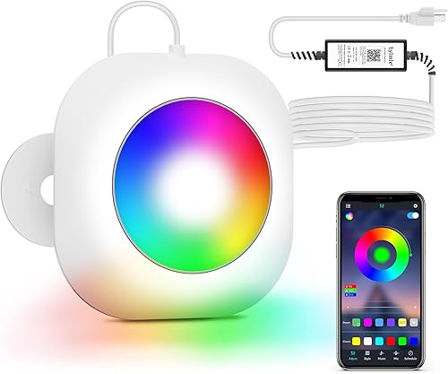 LyLmLe Luces LED de piscina de 20 W, luces subacuáticas inteligentes de 12 V con control de aplicación, cronograma de temporizador, luces magnéticas