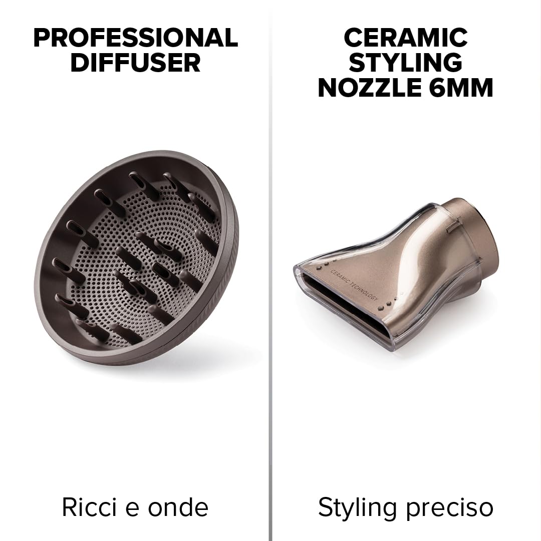 BELLISSIMA Imetec - Asciugacapelli Digitale CERAMISONIC 21014, Ion Ceramic Hi-Pro, 228 km/h, 300 g, Anticrespo, Ultra Silenzioso, Delicato sui Capelli, Cute Sensibile