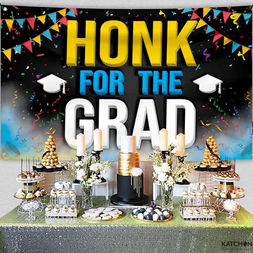 Image of KatchOn, Honk for The Grad Banner - Xtralarge, 72x44 Inch | Honk for The Graduate, Graduation Decorations 2026 | Graduation Banner for Graduation Decorations Class of 2026 Graduation Backdrop