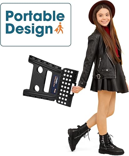 Miniatura 69 de Flottian Taburete plegable de 18 pulgadas para adultos y niños con capacidad para hasta 300 libras, taburetes plegables antideslizantes con asa,