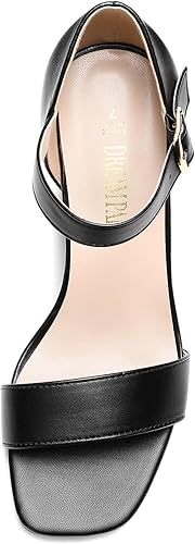 Miniatura 5 de DREAM PAIRS Sandalias de tacón alto y grueso para mujer, con correa de tobillo y puntera cuadrada, para vestir